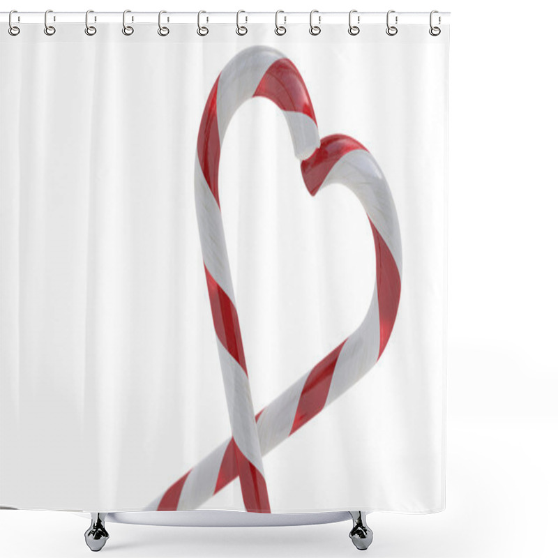 Personality  Candy Cane Hearts Shower Curtains