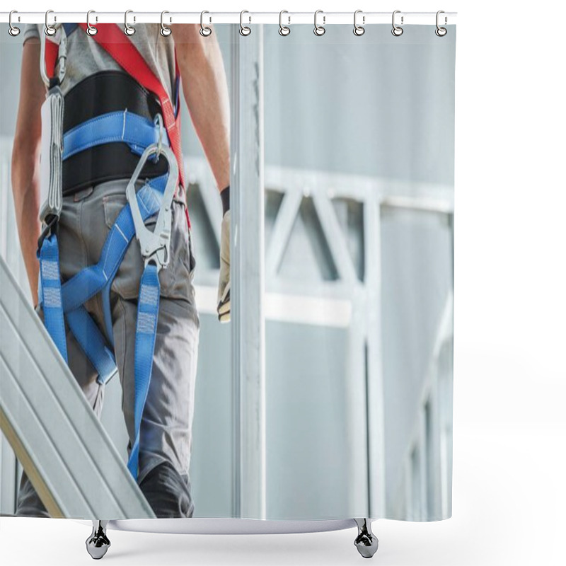 Personality  Construction Safety Harness Shower Curtains