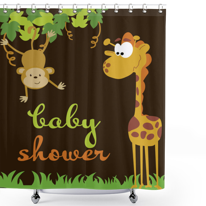 Personality  Baby Shower Card Shower Curtains