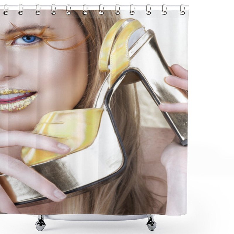 Personality  Blond With Shoe Shower Curtains