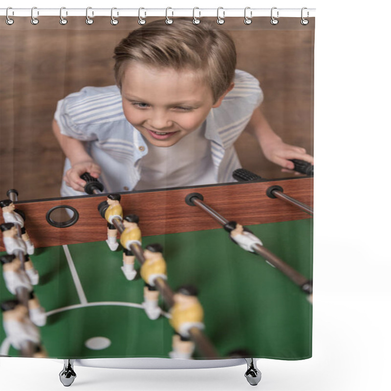 Personality  Boy Playing Table Football Shower Curtains