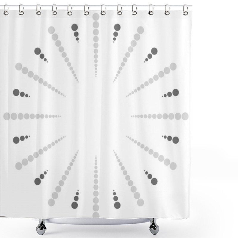 Personality  Dotted Radial, Radiating Lines.  Shower Curtains