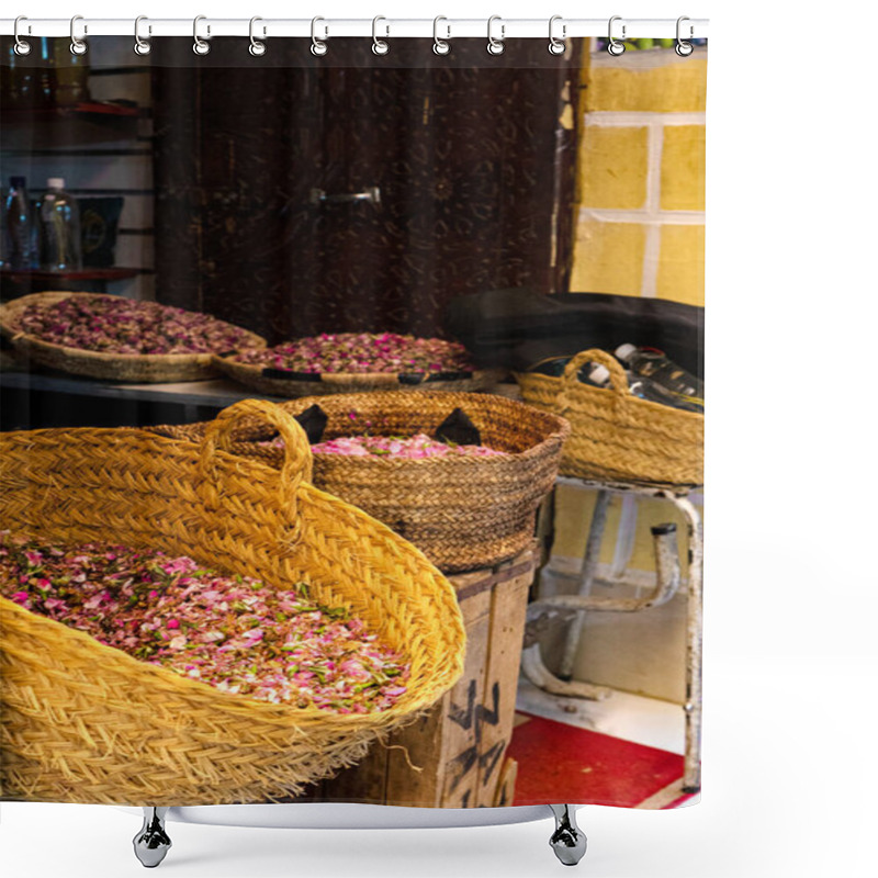 Personality  Basket Of Dried Roses In Meknes Shower Curtains