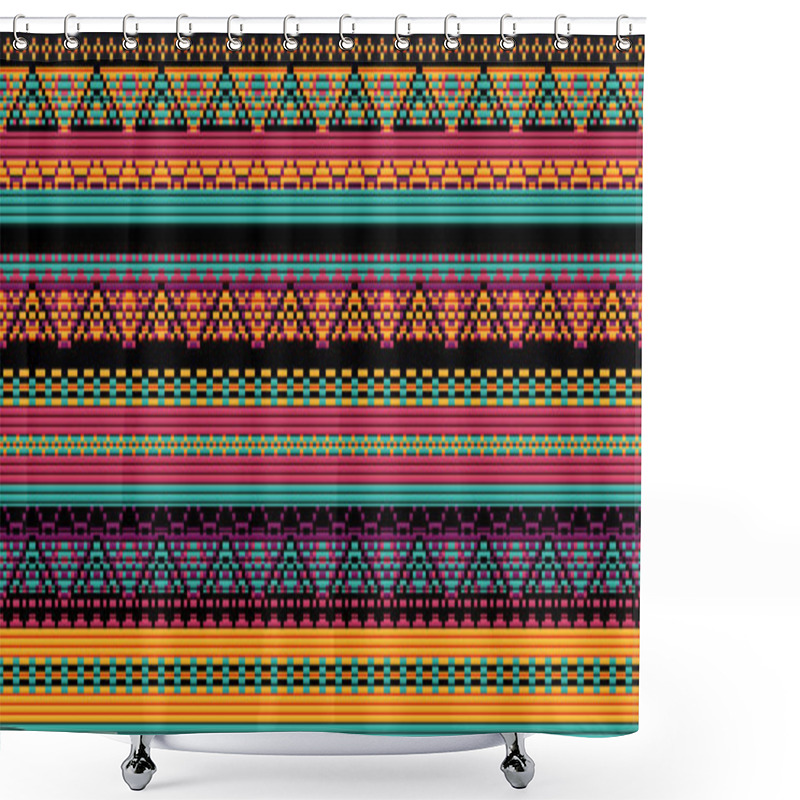 Personality  Seamless Vector Carpet. Folk Ornament In The Style Of Embroidery Shower Curtains