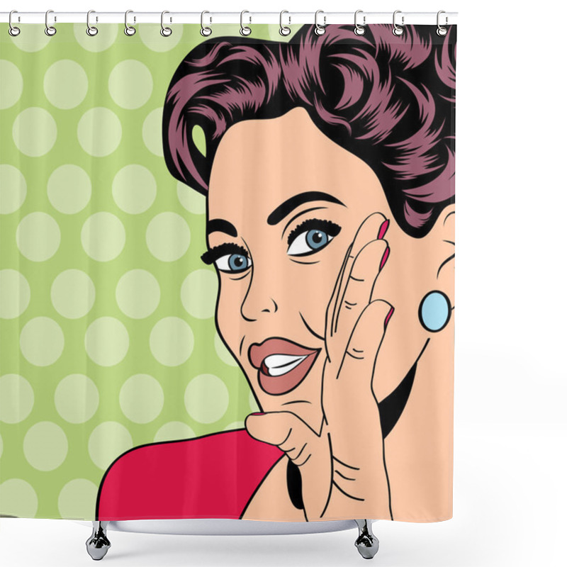 Personality  Pop Art Retro Woman In Comics Style Shower Curtains