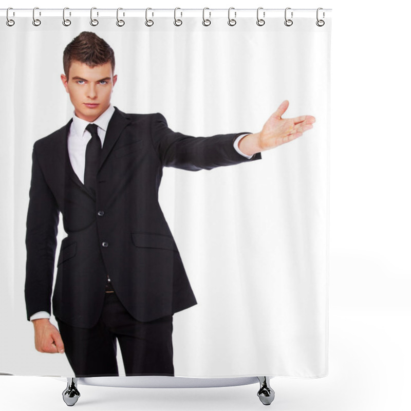 Personality  A Young Man In A Suit Shower Curtains