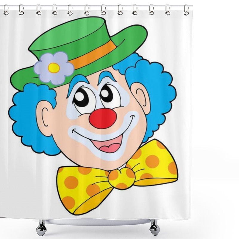 Personality  Portrait Of Clown Vector Illustration Shower Curtains