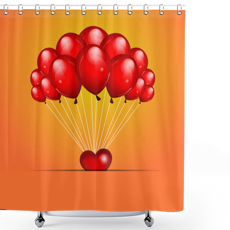 Personality  Valentine's Background With Balloons Shower Curtains