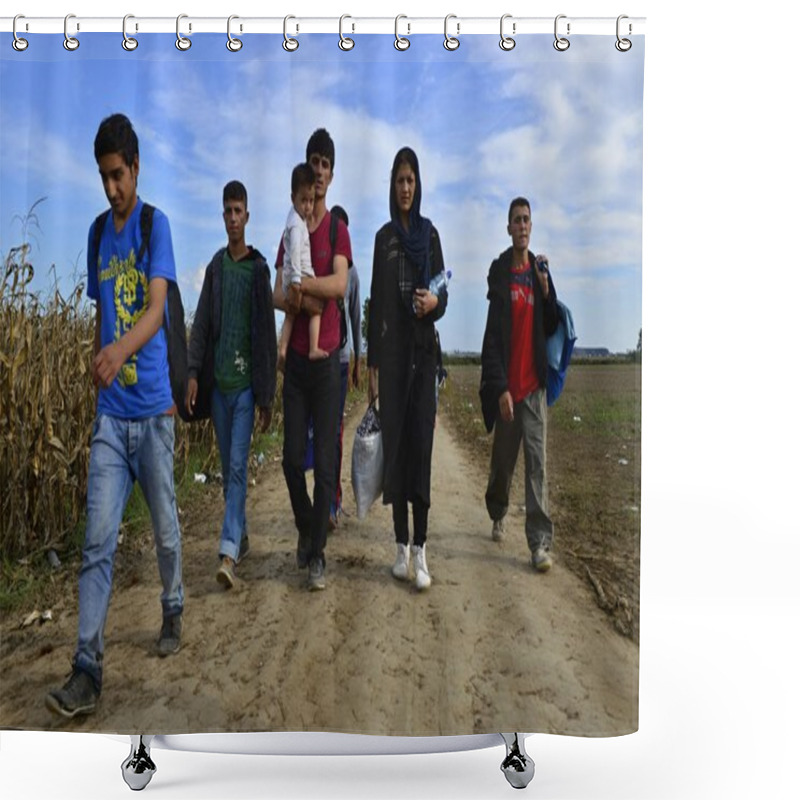 Personality  Refugees In Sid (Serbian - Croatina Border) Shower Curtains