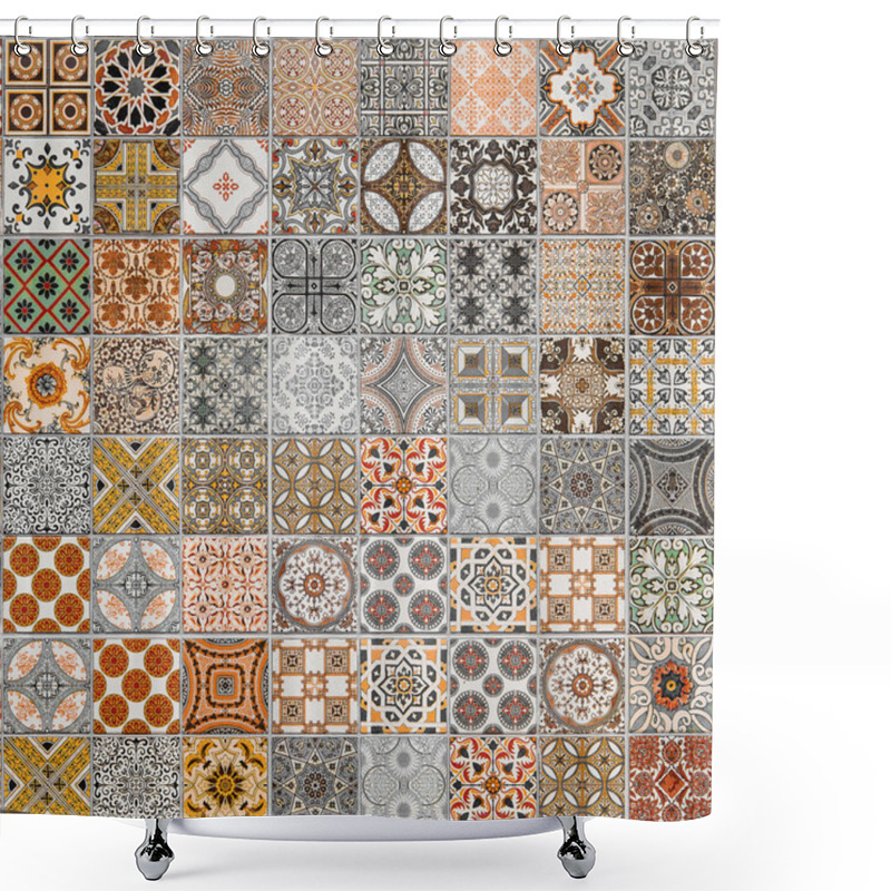 Personality  Ceramic Tiles Patterns From Portugal. Shower Curtains