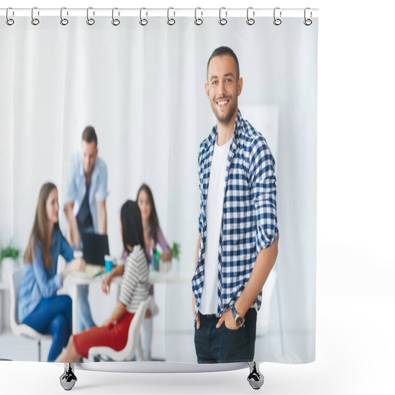 Personality  Successful Businessman In Office Shower Curtains