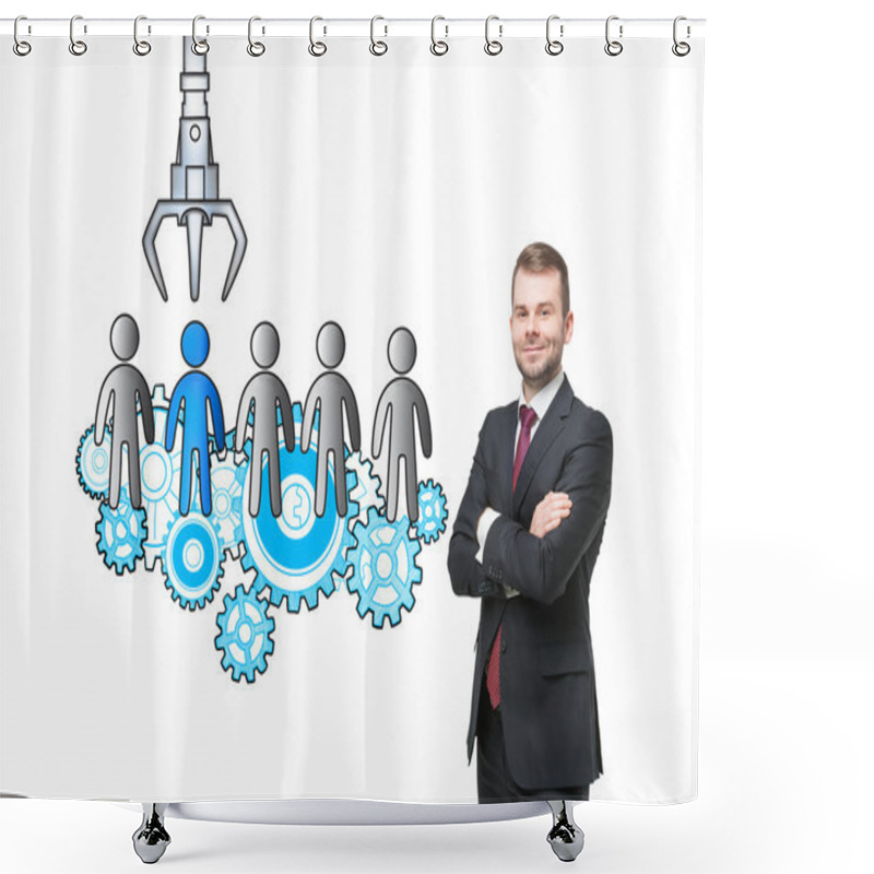 Personality  HR Concept With Isolated Man Shower Curtains