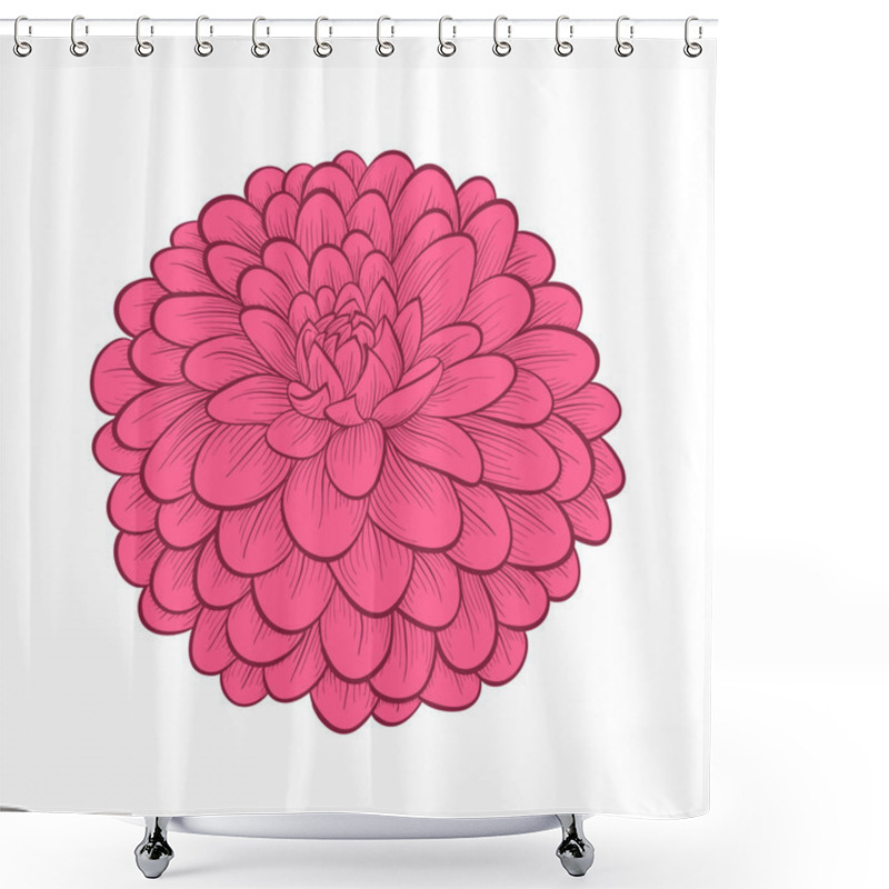 Personality  Beautiful Dahlia Flower In A Hand-painted Graphic Style Shower Curtains