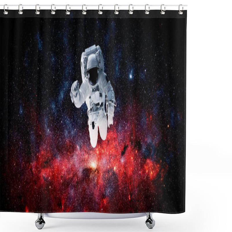 Personality  Astronaut Spaceman Do Spacewalk While Working For Space Station Shower Curtains