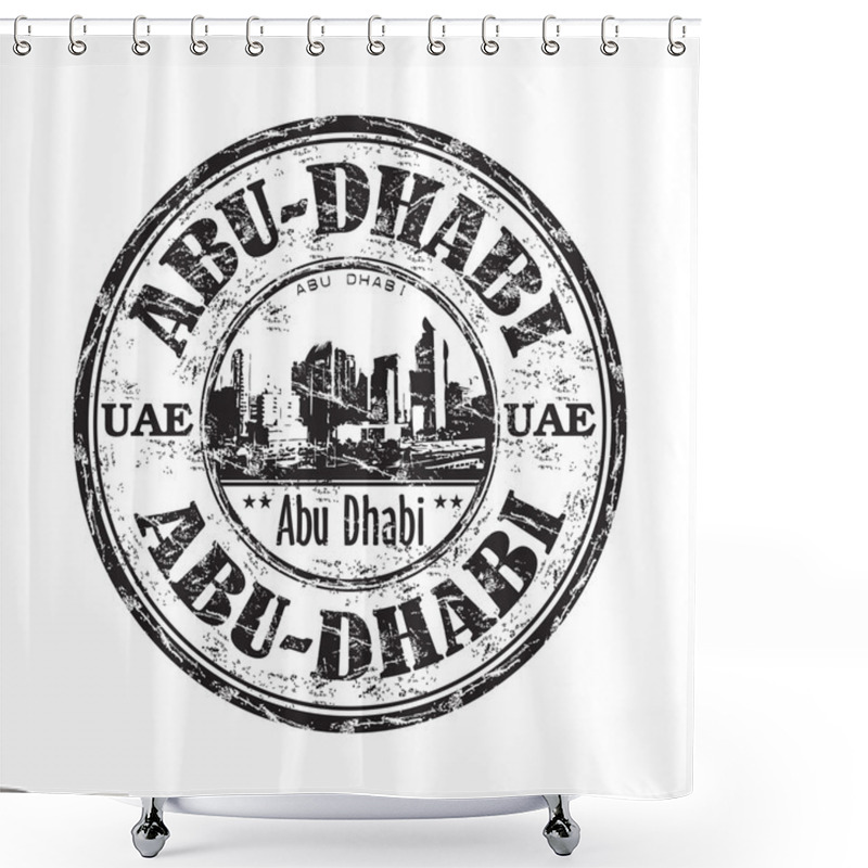 Personality  Abu Dhabi Grunge Rubber Stamp Shower Curtains