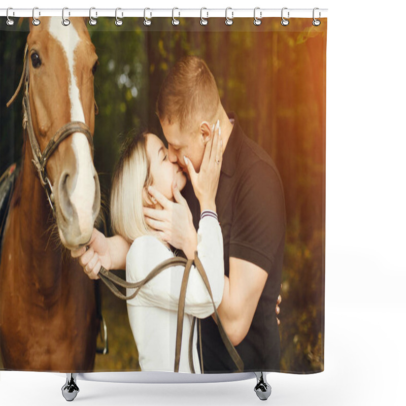 Personality  Couple With Horses Shower Curtains