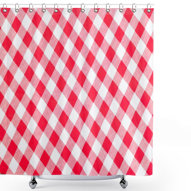 Personality  Red And White Textile Background Shower Curtains