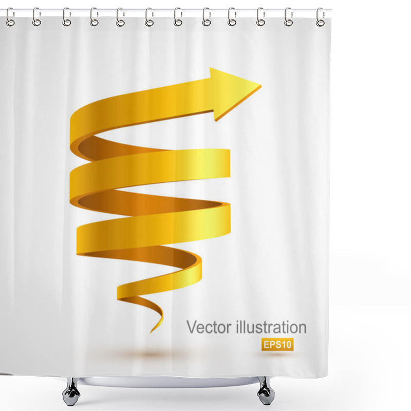 Personality  Yellow Spiral Arrow 3D Shower Curtains