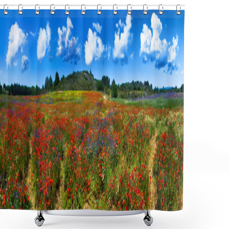 Personality  Summer Flower Field In France Shower Curtains