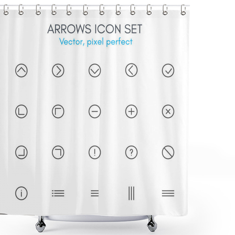 Personality  Arrows Theme, Line Icon Set. Shower Curtains