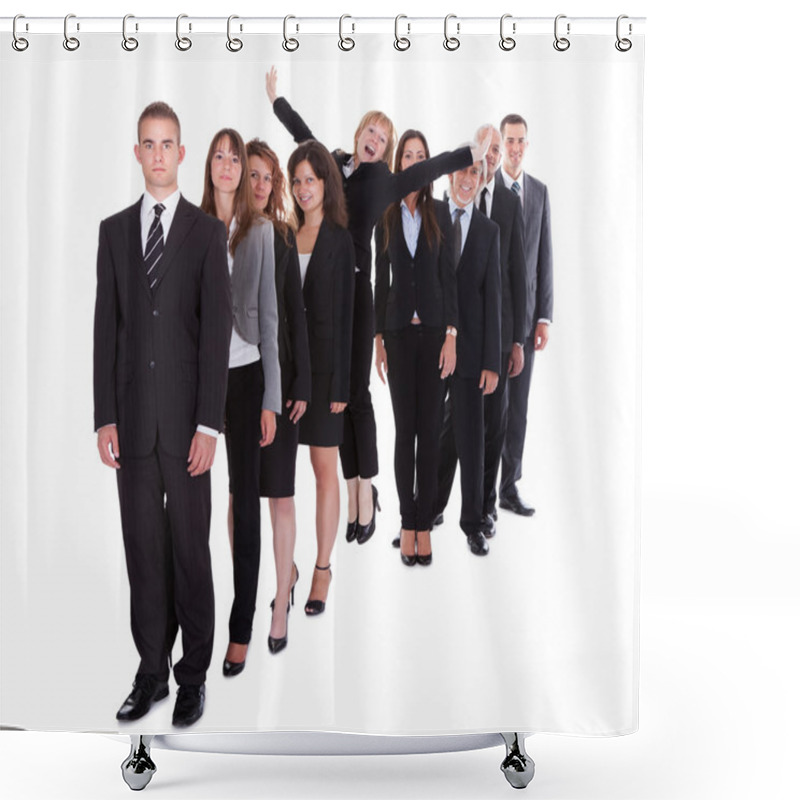 Personality  Businesswoman Standing Out From The Crowd Shower Curtains