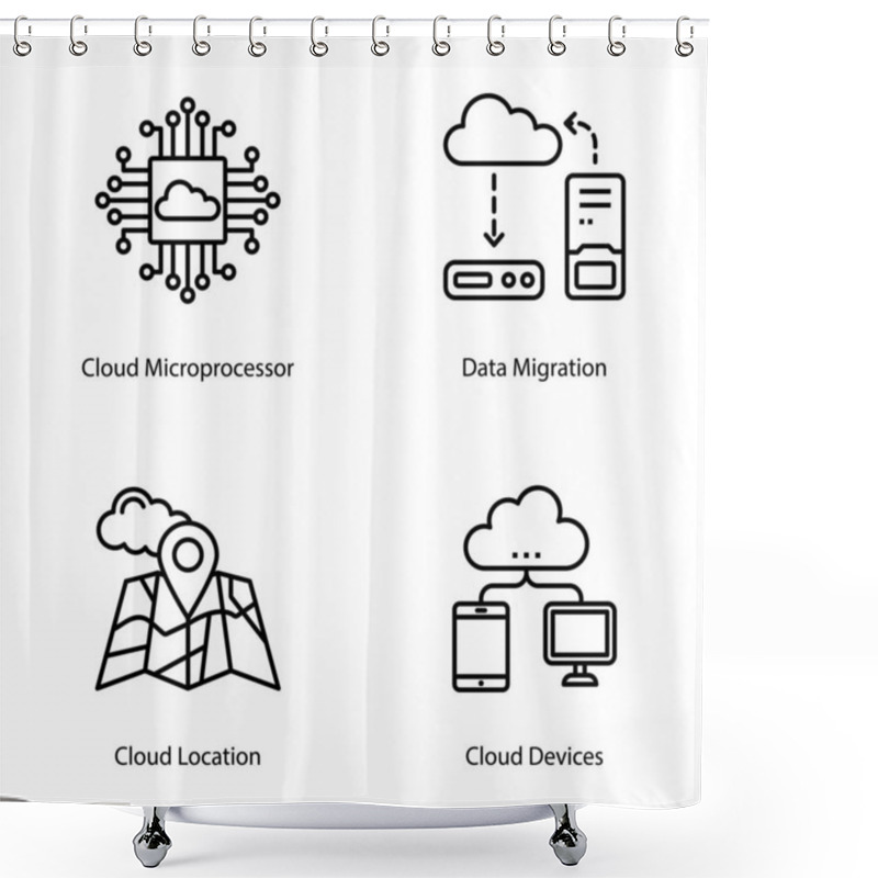 Personality  Here Is A Set Of Cloud Computing Icons, Having Exhilarating Visuals That Are Easily Editable And Modify As Per Your Project Needs. Select And Download It! Shower Curtains