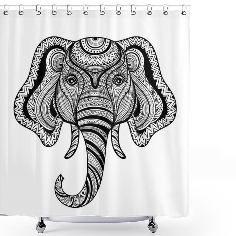 Personality  Abstract Indian Life Symbol Elephant Shower Curtains