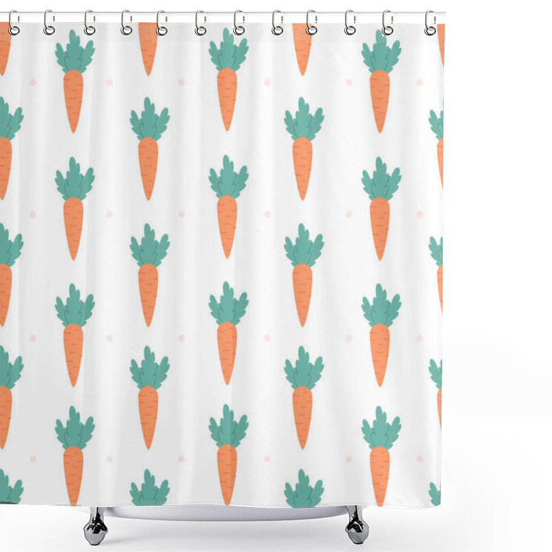 Personality  Cute Carrot Seamless Pattern. Design For Fabric, Textile, Wrapping Paper. Shower Curtains