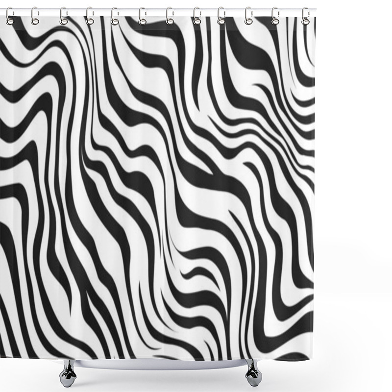 Personality  Zebra Tiger Black White Stripes Pattern Background Shower Curtains