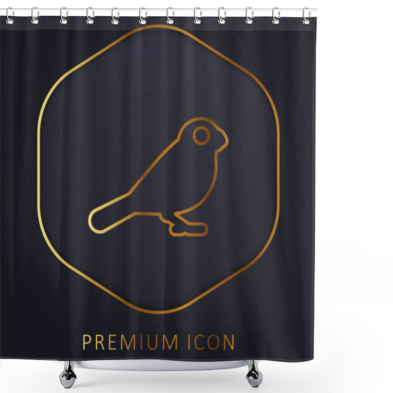 Personality  Bird Golden Line Premium Logo Or Icon Shower Curtains