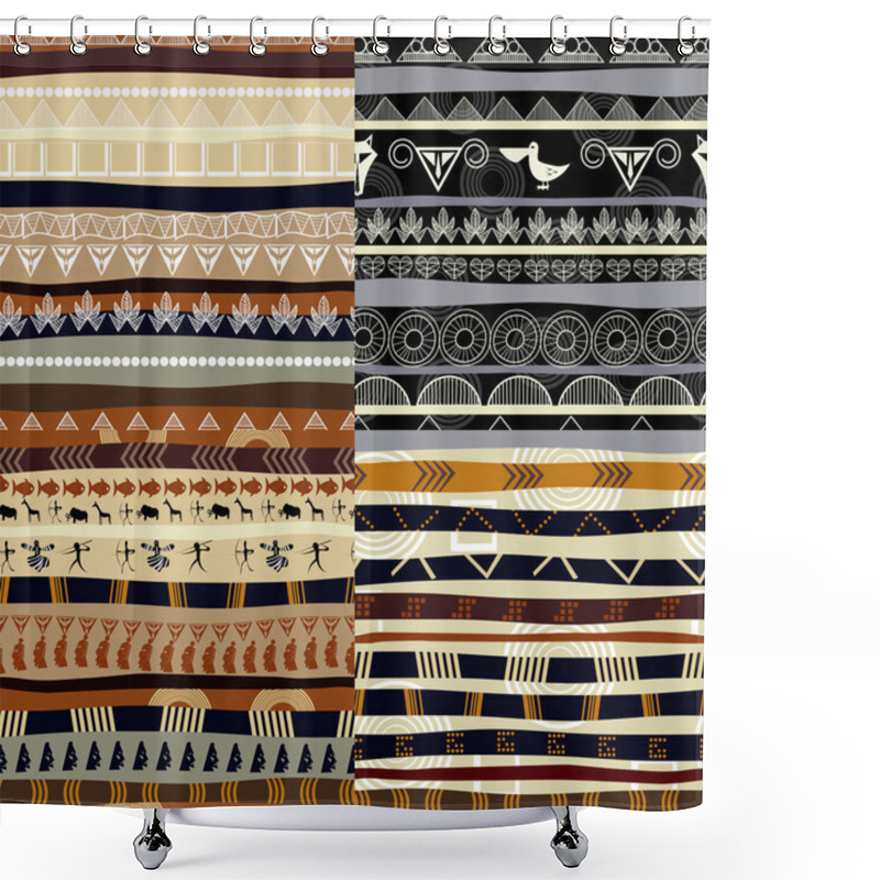 Personality  Set Of Tribal Primitive African Pattern Shower Curtains