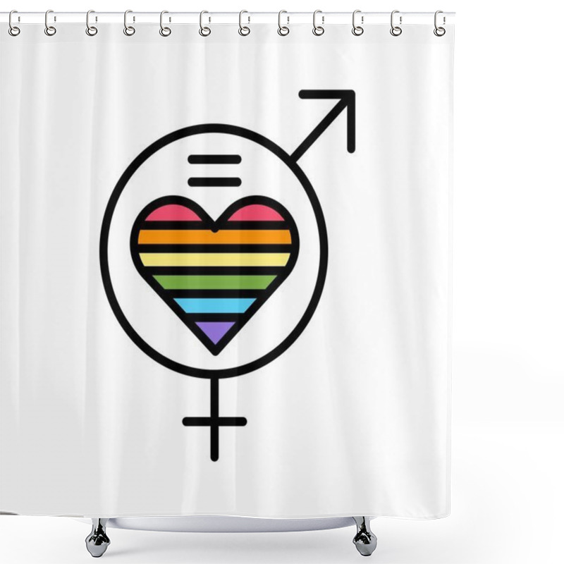 Personality  Cisgenderness Line Icon. Vector Isolated Element. Shower Curtains