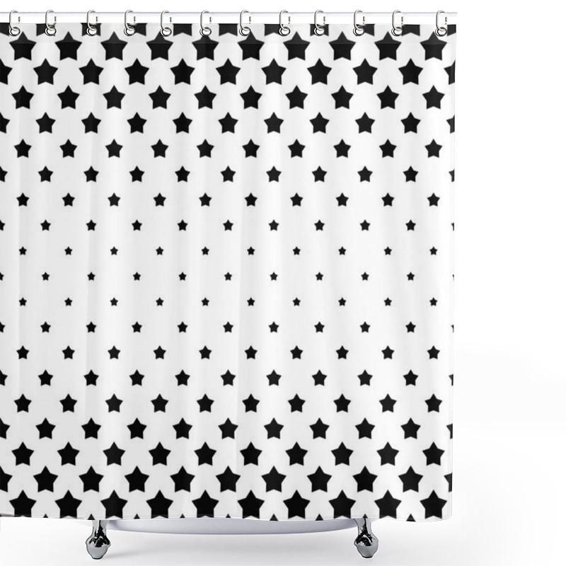 Personality  Black And White Star Pattern Background Shower Curtains