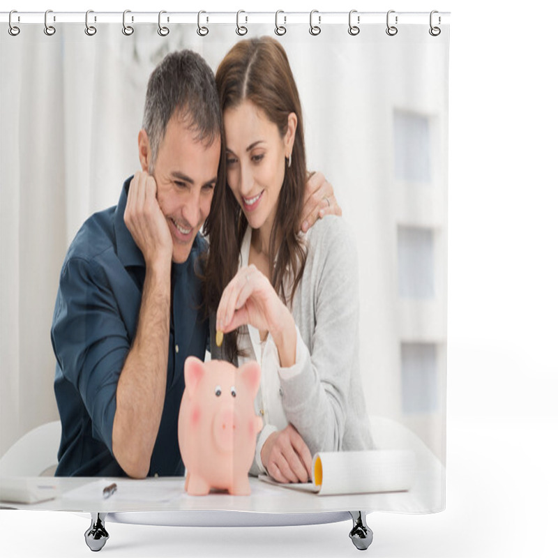 Personality  Couple Saving Money Shower Curtains