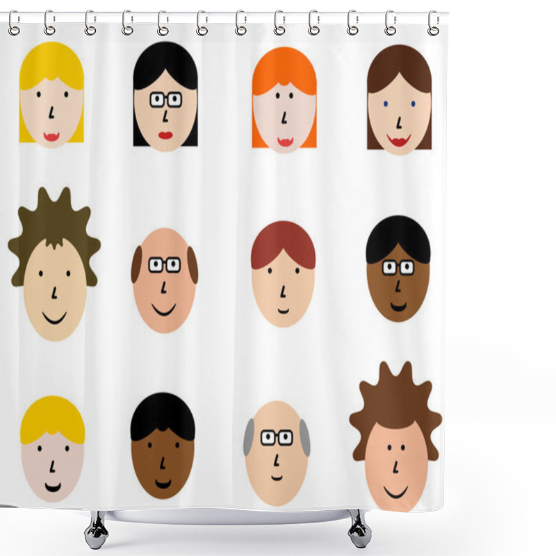 Personality  Cartoon Faces Shower Curtains