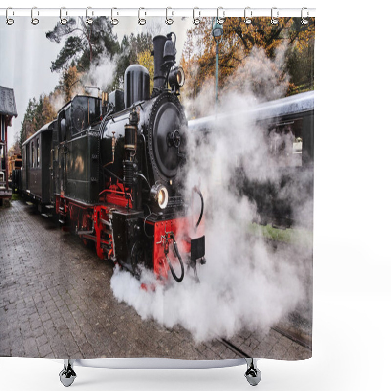 Personality  Locomotive With Steam Shower Curtains