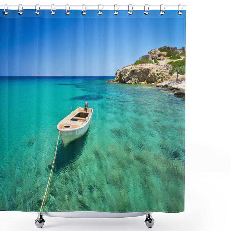 Personality  Blue Lagoon Of Vai Beach On Crete Shower Curtains