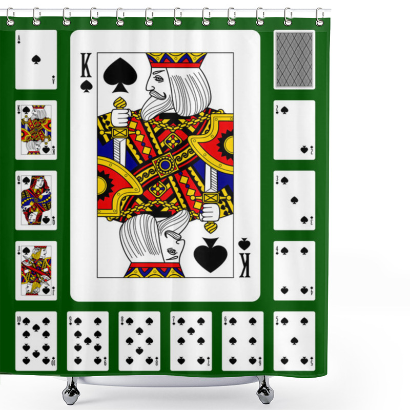 Personality  Spades Suit Playing Cards Shower Curtains