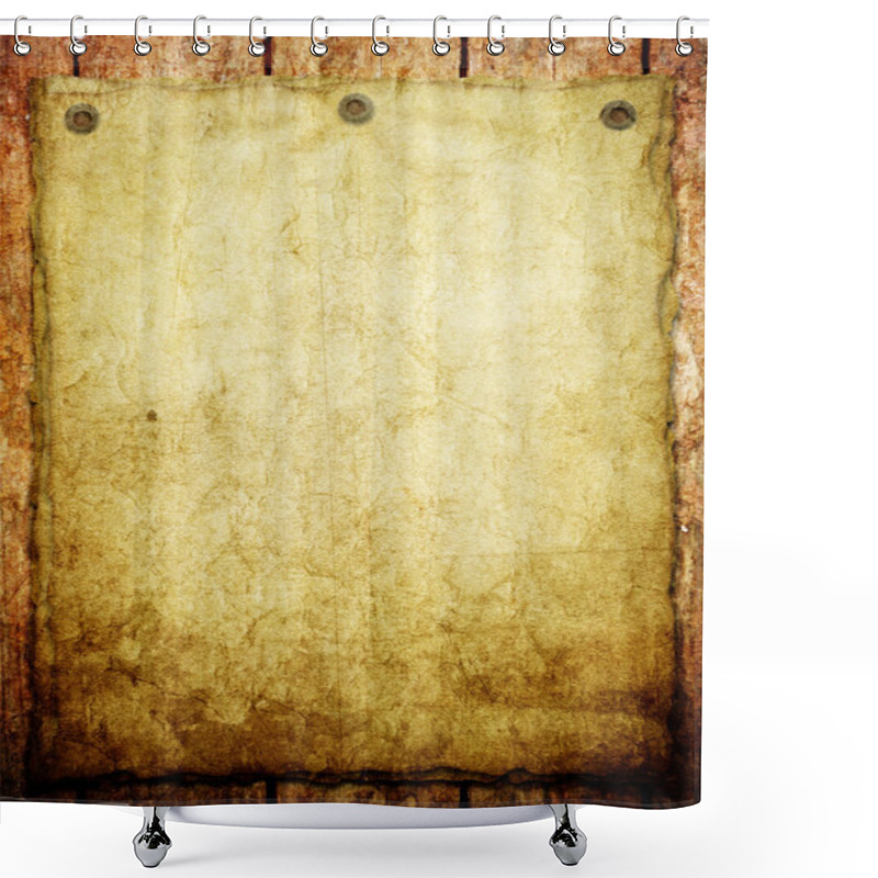 Personality  Old Paper On Wood Background Shower Curtains