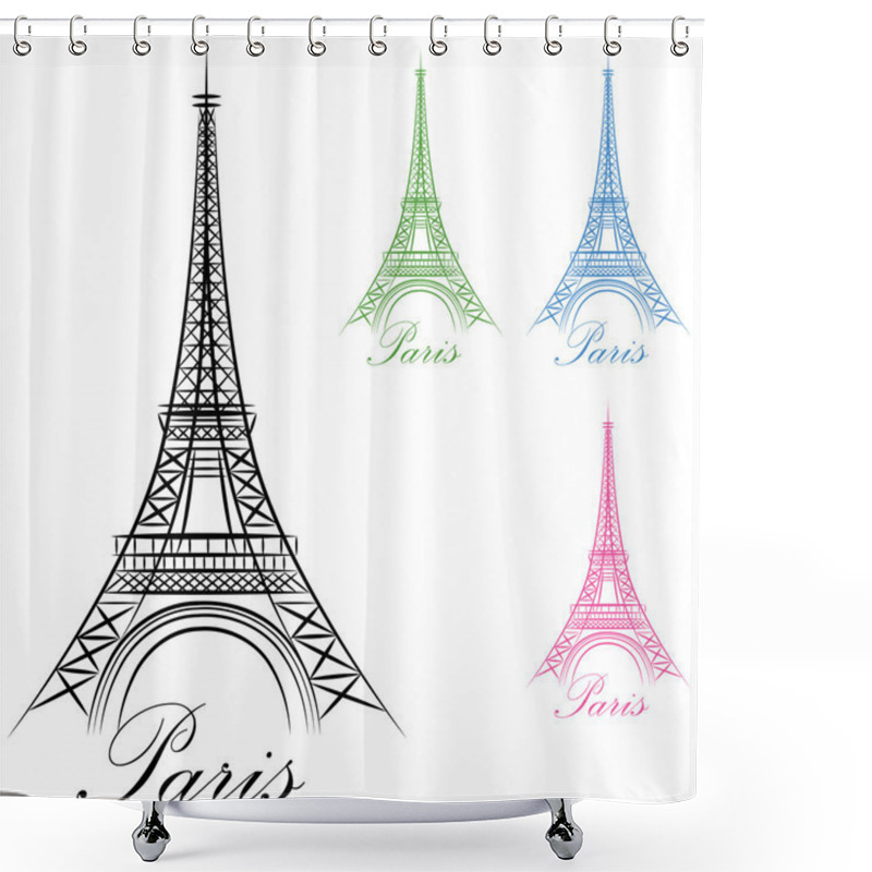 Personality  Paris Eiffel Tower Icon Shower Curtains