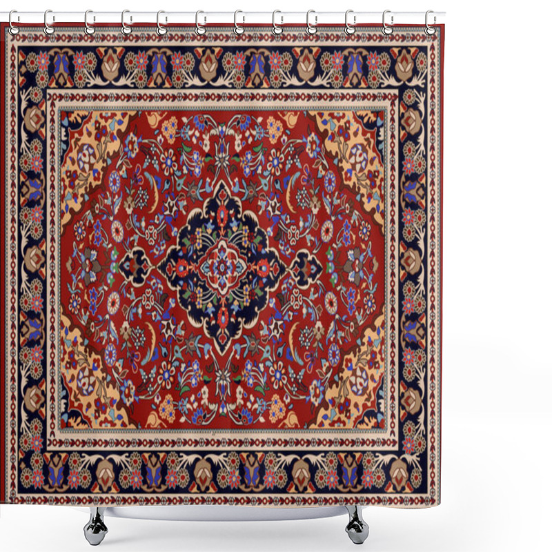 Personality  Persian Carpet Original Design, Tribal Vector Texture. Easy To Edit And Change A Few Colors By Swatch Window. Shower Curtains