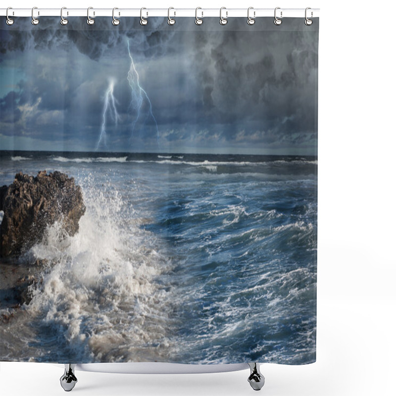 Personality  Storm At Night Shower Curtains