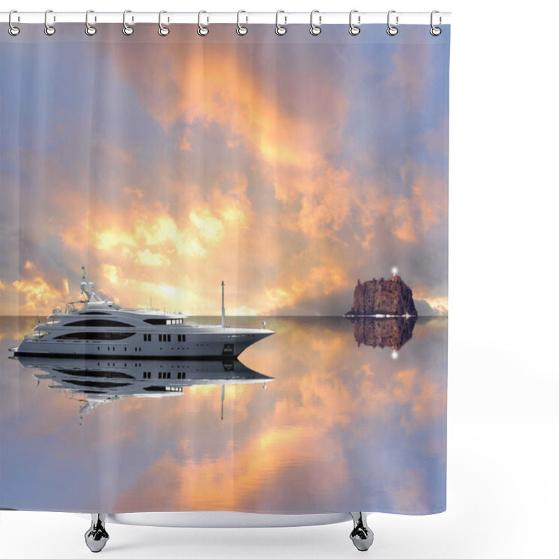 Personality  Yacht. Shower Curtains