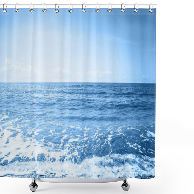 Personality  Wave Of The Sea On The Stone Sandy Beach Shower Curtains