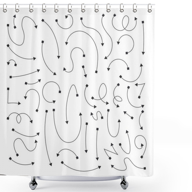 Personality  Set Of Arrows Isolated On White Background Shower Curtains