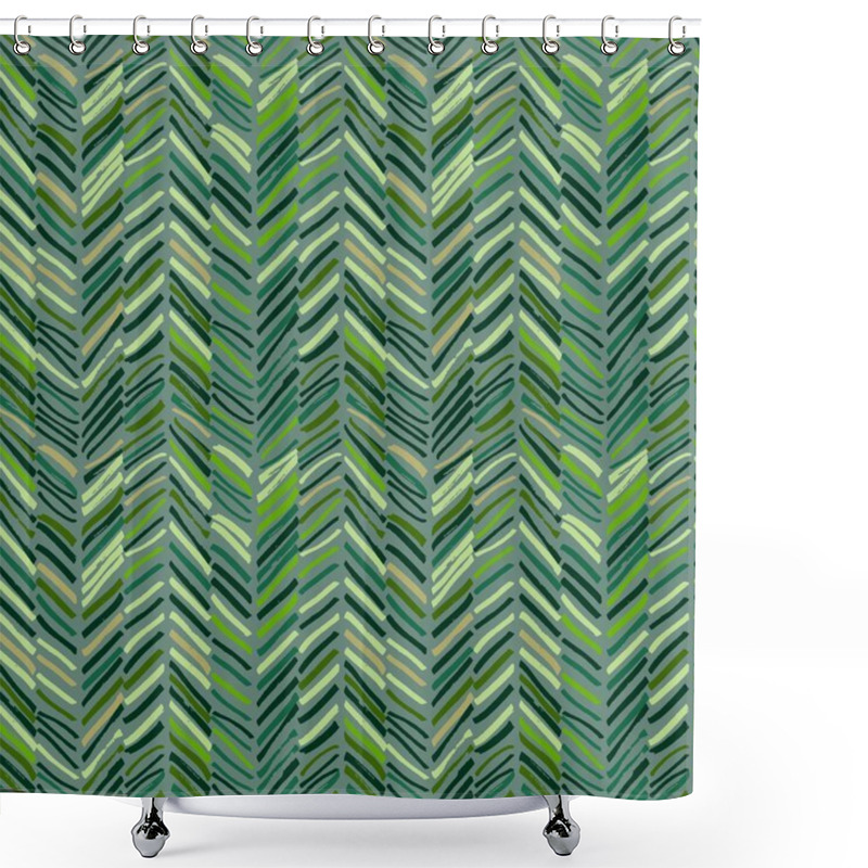 Personality  Scribble Seamless Pattern Green Shower Curtains