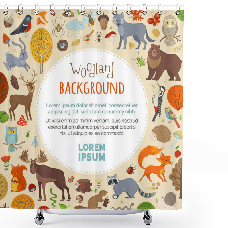 Personality  Woodland Autumn Background. Shower Curtains