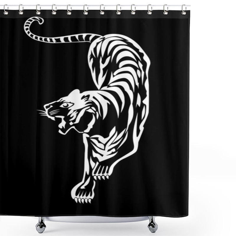 Personality  Tiger Line Art Shower Curtains