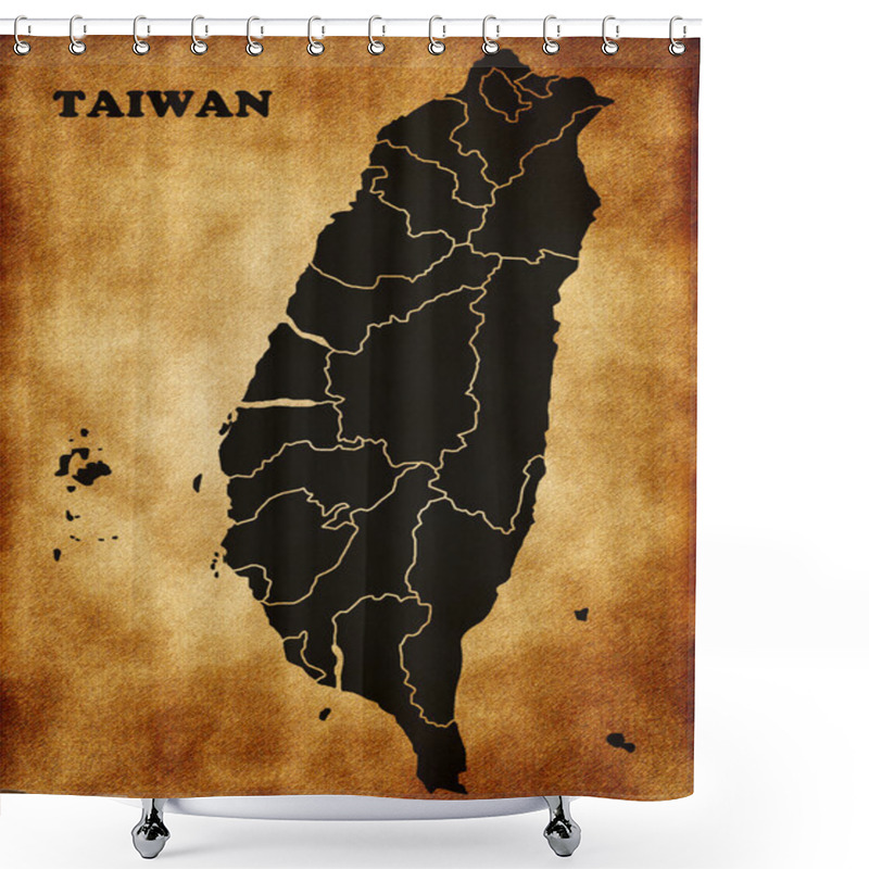 Personality  Map Of Taiwan Shower Curtains