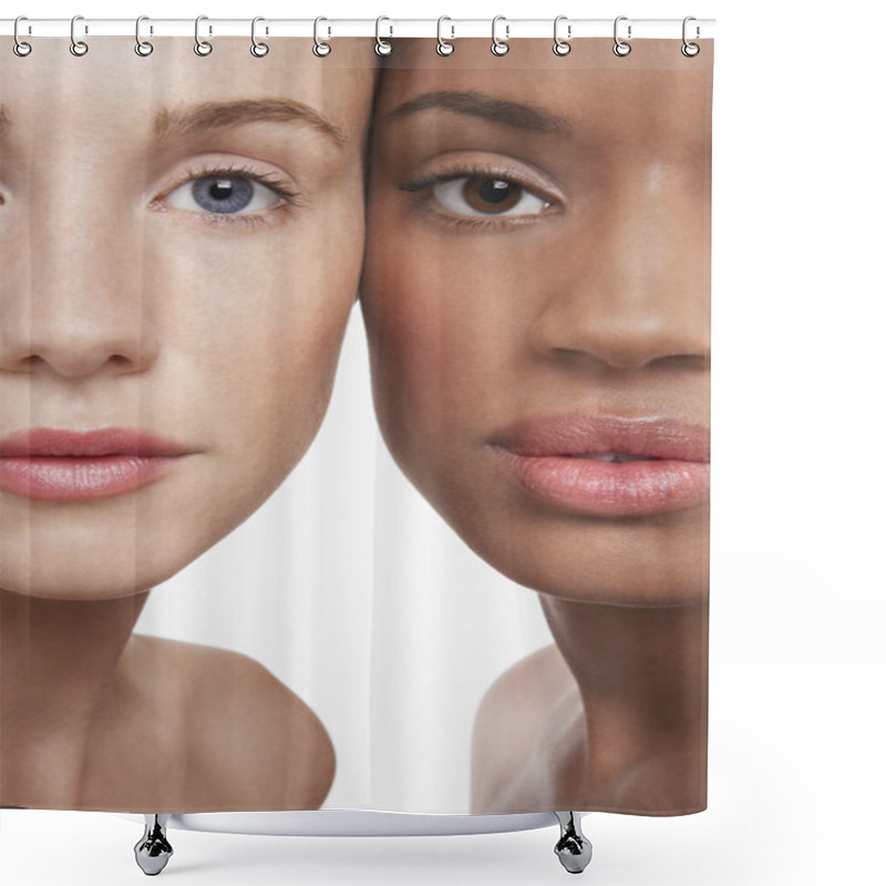 Personality  Young Female Faces Shower Curtains